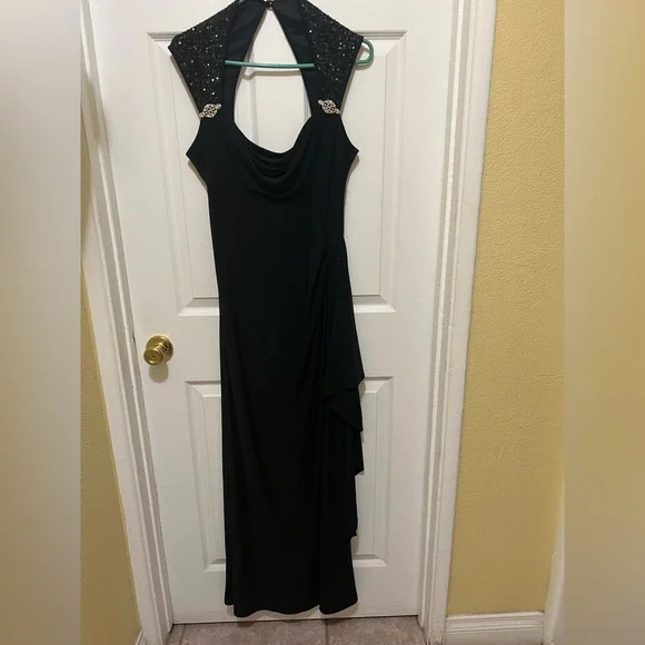 R & M Richards | Dresses | Elegant Black Evening Gown With Embellished  Strapsdress Size 4 | Poshmark
